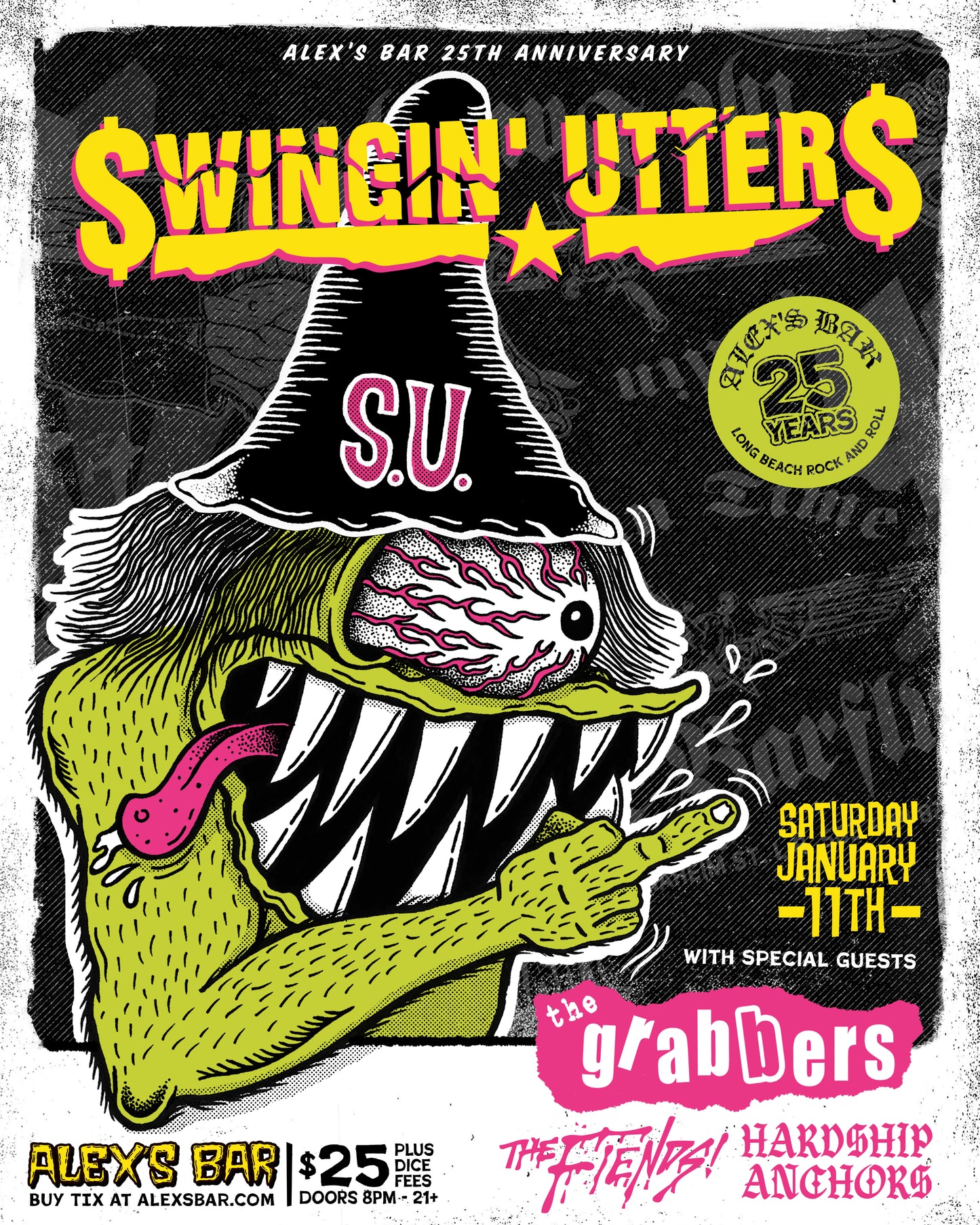 Swingin' Utters - Alex's Bar 25 Year Anniversary Poster