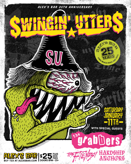 Swingin' Utters - Alex's Bar 25 Year Anniversary Poster